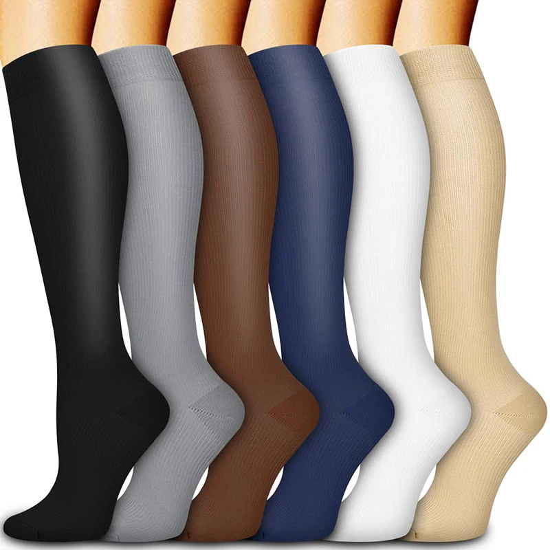 

Спортивные высокие компрессионные чулки для мужчин и женщин, длинные облегающие носки, высокие чулки для бега, эластичные носки выше колена, 1 пара