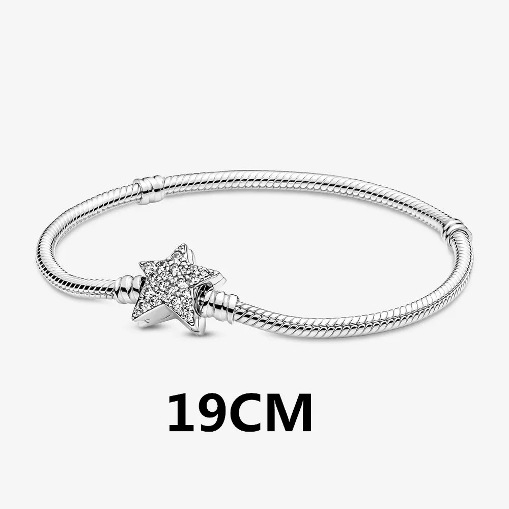 2022 Hot Sale 925 Sterling Silver 18 models Zircon Safety chain Charms Bead Fit Original Pandora Bracelets Charm Dangle DIY
