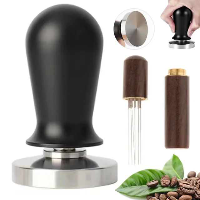 1set Stainless Steel Coffee Powder Hammer Constant Pressure Powder Press Calibrated Spring Coffee Tamper Easy Beginner Home Use
