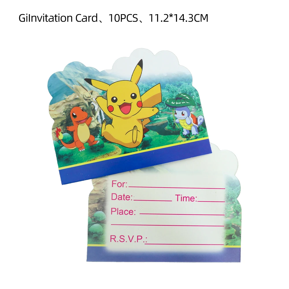 TAKARA TOMY Pikachu Pokemon Birthday Decoration Disposable Cutlery Cup Plate Napkin Tablecloth Bag Baby Shower Party Supplies