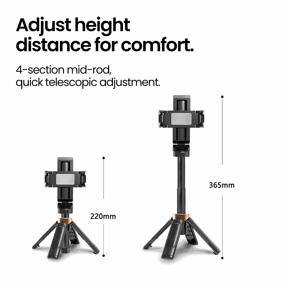 Draadloze Bluetooth selfiestick, mini-statief, uitschuifbare monopod, afstandsbediening voor iPhone, Samsung en Xiaomi._voghion.com