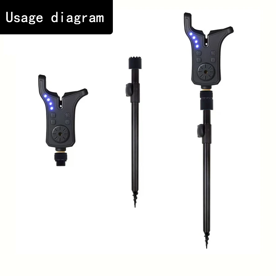 Aluminum alloy fishing rod bracket connector built-in magnet M3/8 thread quick release adapter for bite alarm device