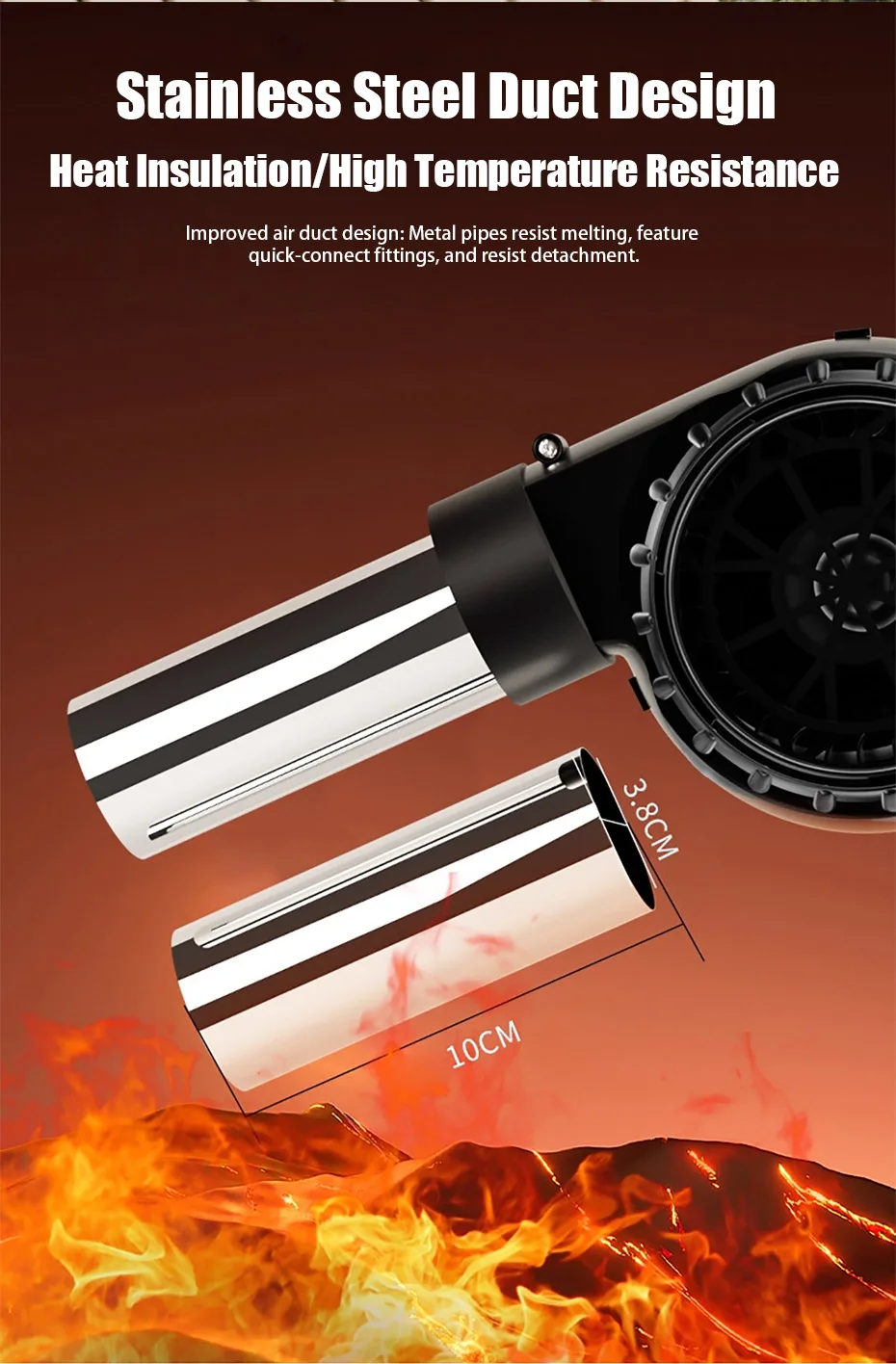 USB Stepless Speed BBQ Blower Mini Grilling Blower Portable Camping Fire Starter