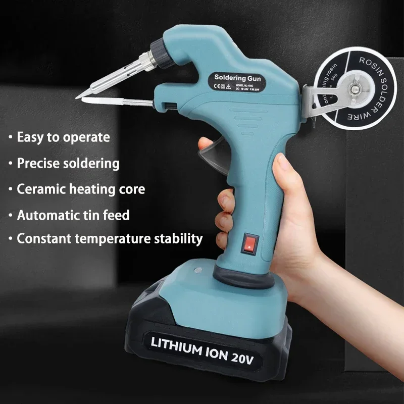 휴대용 솔더 건 빠른 용접 도구 Makita/DEWALT/Milwaukee/BlackDecker 18V 리튬 배터리 용 무선 납땜 인두 총