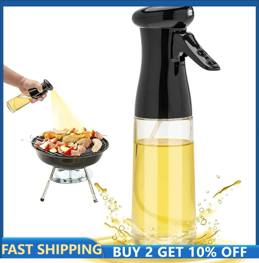 Oil Sprayer Glass Oil Spray Bottle 230ML Mist Sprayer Non Clogging for Olive Water Sauce Cooking Baking Roasting Barbecue