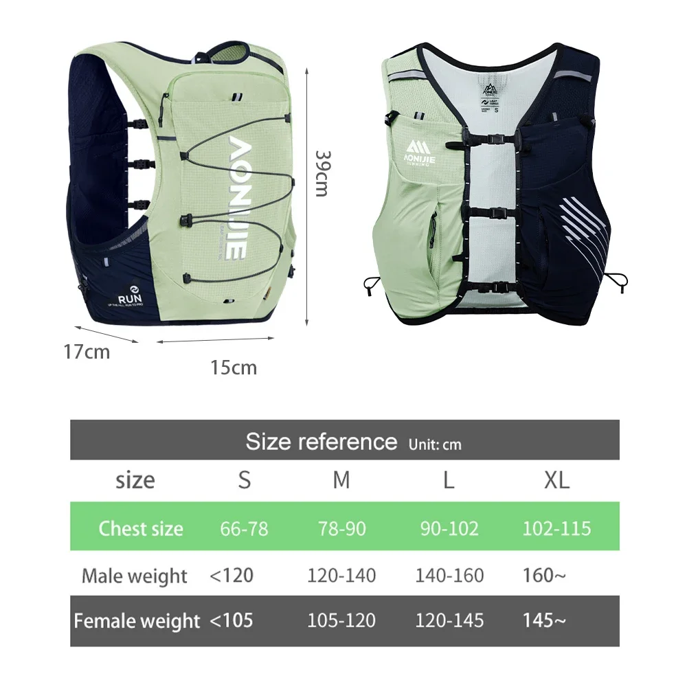 AONIJIE C9116 Hydration Vest Backpack 10L Fits 6.8 Inch Phones Lightweight Hydration Pack for Trail Run Race Marathon 5