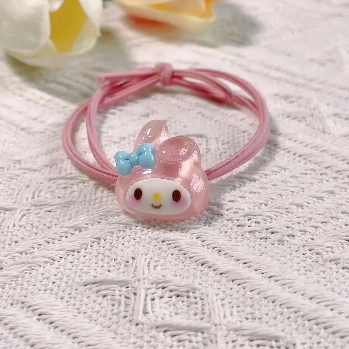 Sanrio Hair Ties Anime Hair Ring My Melody Kuromi Cinnamoroll Hair Rope Cartoon Toddler Girl Accessories 3