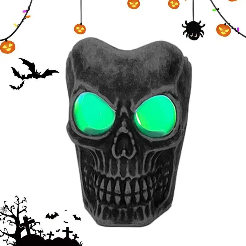

Human Skull Light LED Flash Ghost Head Candle Light Realistic Battery Operated Gothic Light Fixture For Halloween Decoration