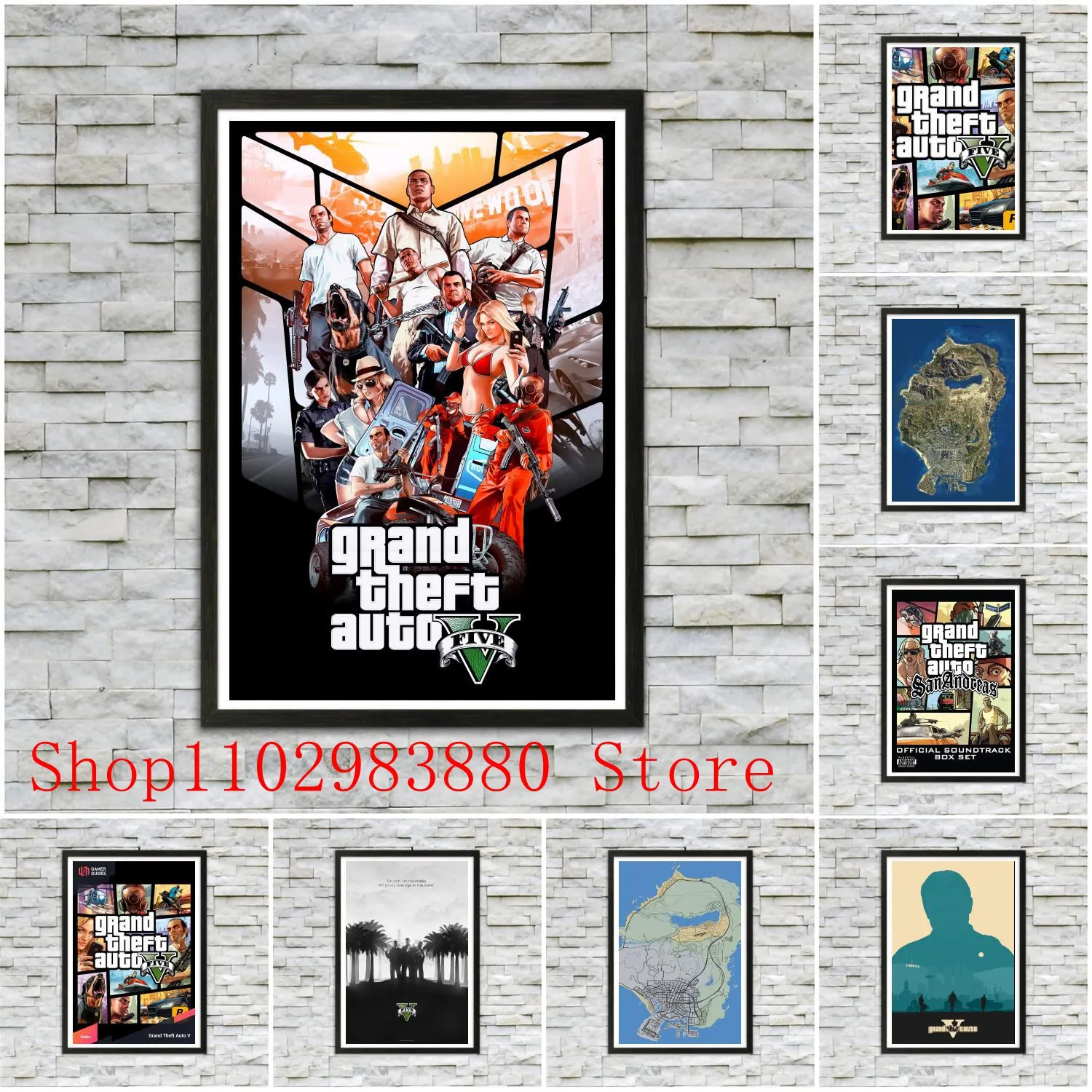 GTA 5 Poster San Andreas Poster Gta 5 Video Game Room Decor Gta Poster  Poster Room Decor 