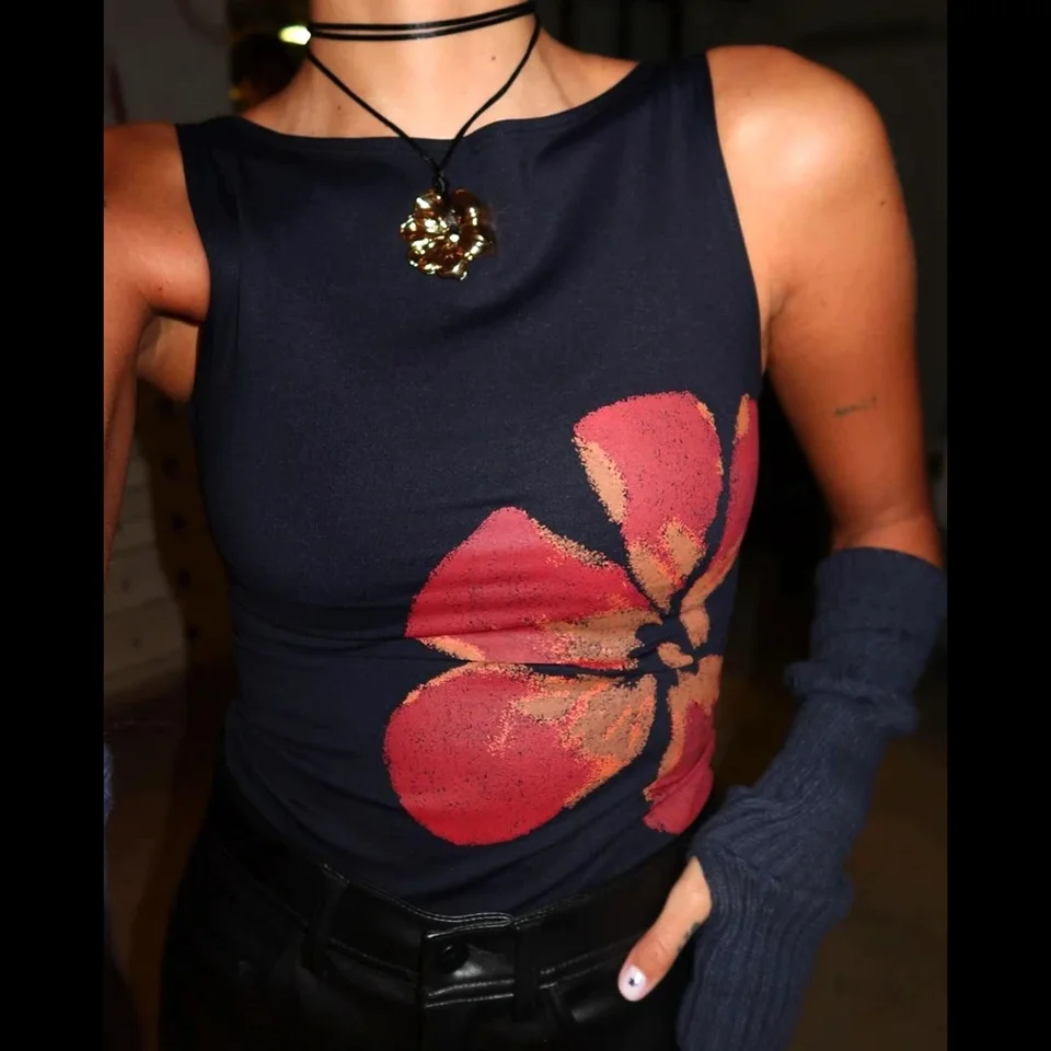 Camisetas Sin Mangas Y2K Para Mujer, Camisetas Sin Mangas Sexis De Color Sólido Con Cuello Halter, Camisetas Sin Mangas Ajustadas Con Palda Dcubierta Para Verano, Ropa De Calle - AliExprs 200000345