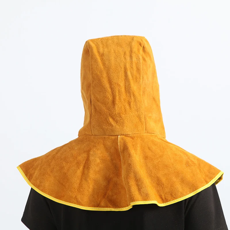 Cowhide Welding Cap Head Wearing Shawl Protective Mask Leather Hood Helmet Mask For Welder Electric