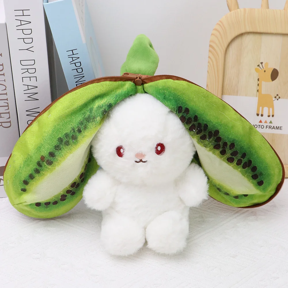 Jouets En Peluche Lapin Fraise Mignon, Animal En Peluche Kawaii Lapin Bébé Peluche Oreiller Doux Câlin Jouet Cadeaux Pour Ki - Jeux - Jouets