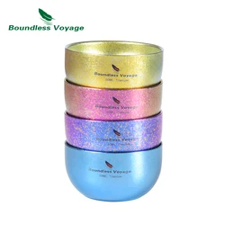Boundless Voyage Colorful Titanium Double Layer Cup Wide Mouth Wine Tea Mug Drinkware Camping Water Cup Ti3082D