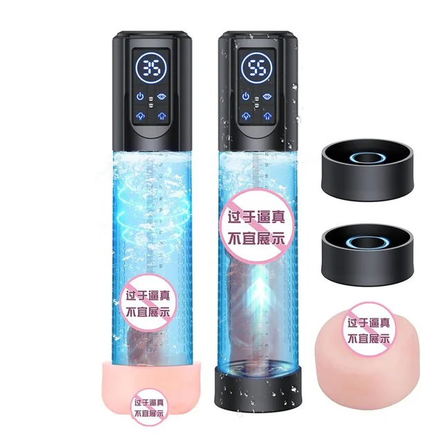 IPX7 Waterproof Electric Penis Pump Sex Toy for Men Masturbator Adult Male Penis Enlargement Vacuum Pump Penile Enhancer Exercise