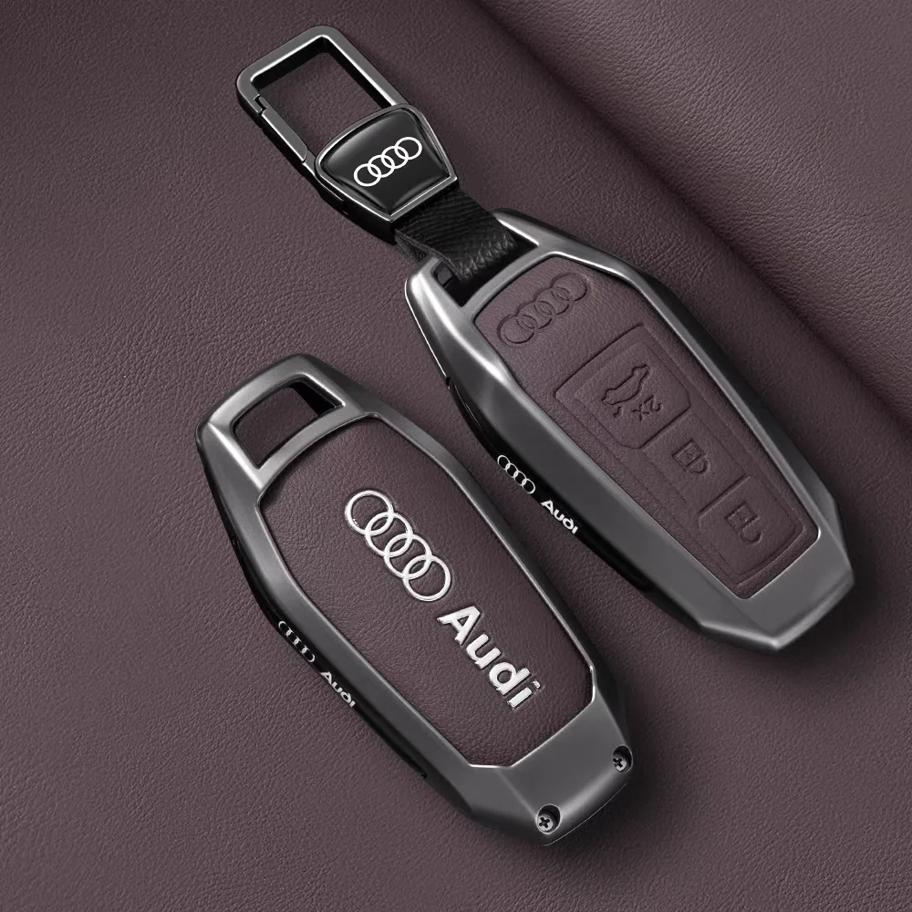 Étui Clé Cuir Daim Pour Audi - Porte-clés élégant Compatible Modèles 2025+
