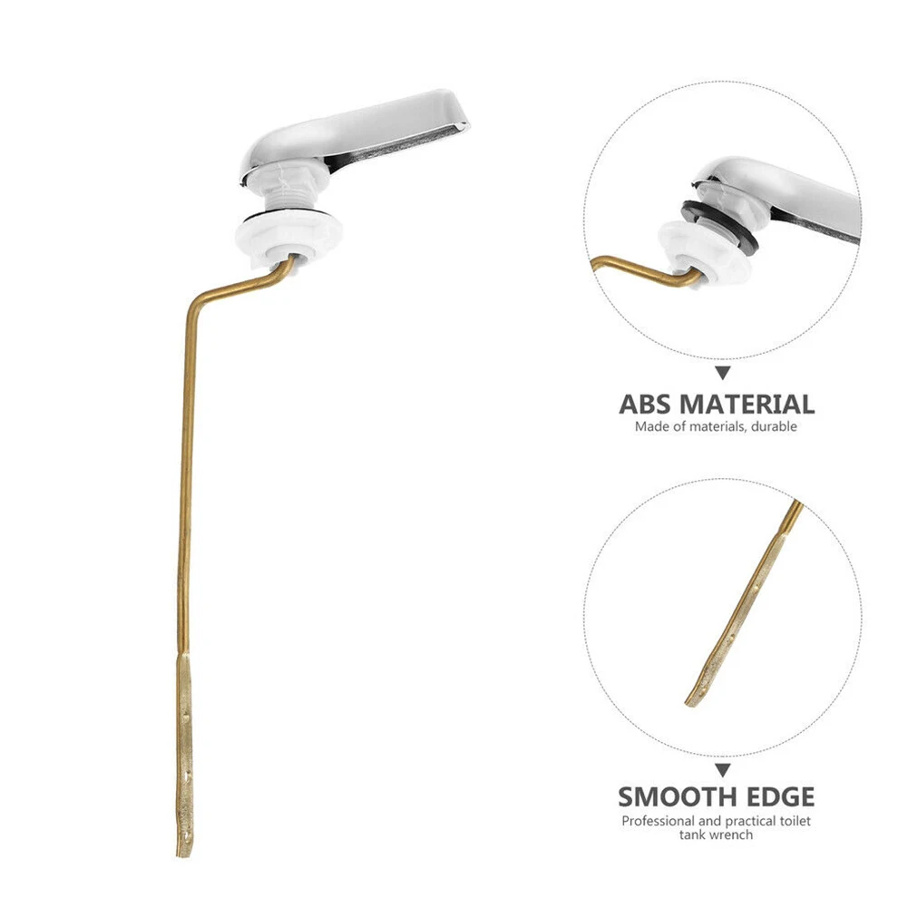 Universal Toilet Tank Flush Lever Chrome Finish Handle Fitting Assembly Replacement Tools Tank Accessory Bathroom Tools Toilet Tank Flush Lever
