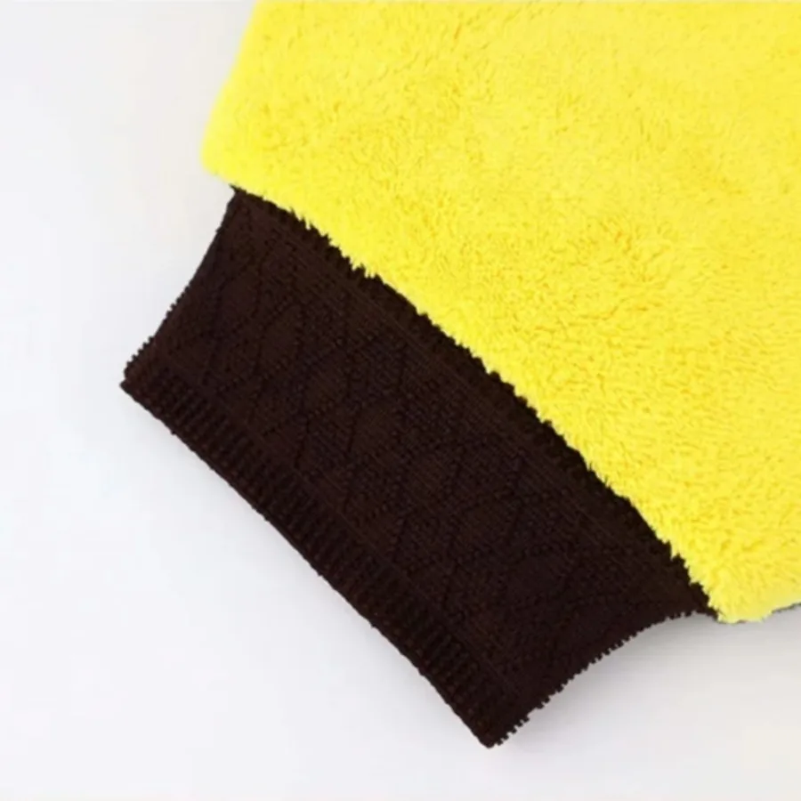 Car Wash Glove Brush Thick Double-faced Microfiber Coral Fleece Gloves Car Cleaning Mitt Auto Wax Detailing Care Brush