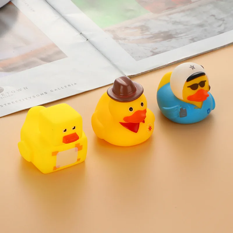 NEW Hot Sale Kawaii Lovely Swimming Duck Baby Bath Pool Water Toys for Children Educational Career PVC Squeeze Duck 3