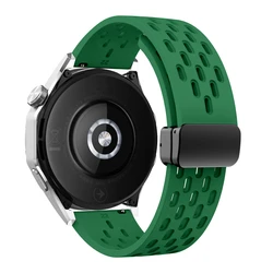 Bracelet de montre sportif en silicone magnétique respirant - Options de tailles multiples