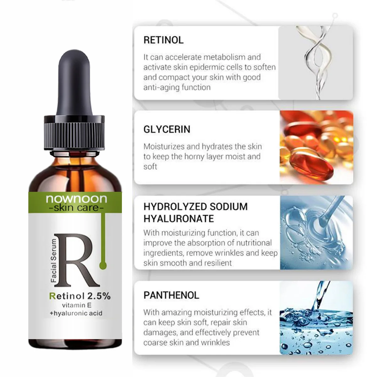 Retinol Facial Serum Anti Wrinkle Remove Dark Whitening Spots Face Essence With 2.5% VitaminC Anti-Aging  Facial Skin Care Serum 2