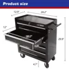 5-Drawer Steel Rolling Tool Box on Wheels Garage Workshop Organizer Storage Chest Black Anti-Rust High Capacity Portable with 6