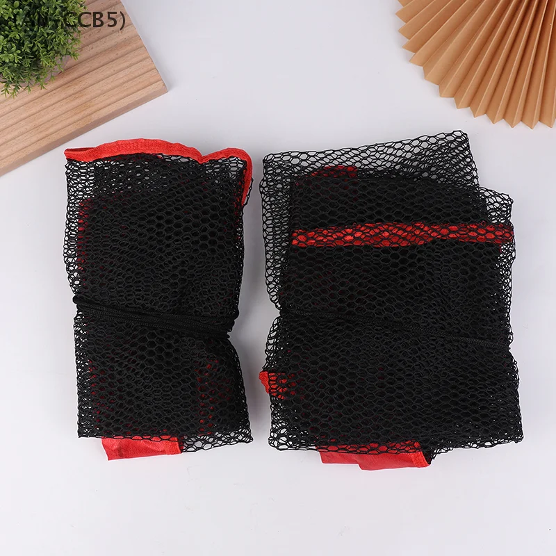 Drawstring Fish Basket Folding Portable Mesh Fishing Net String Bag Outdoor Fish Collection