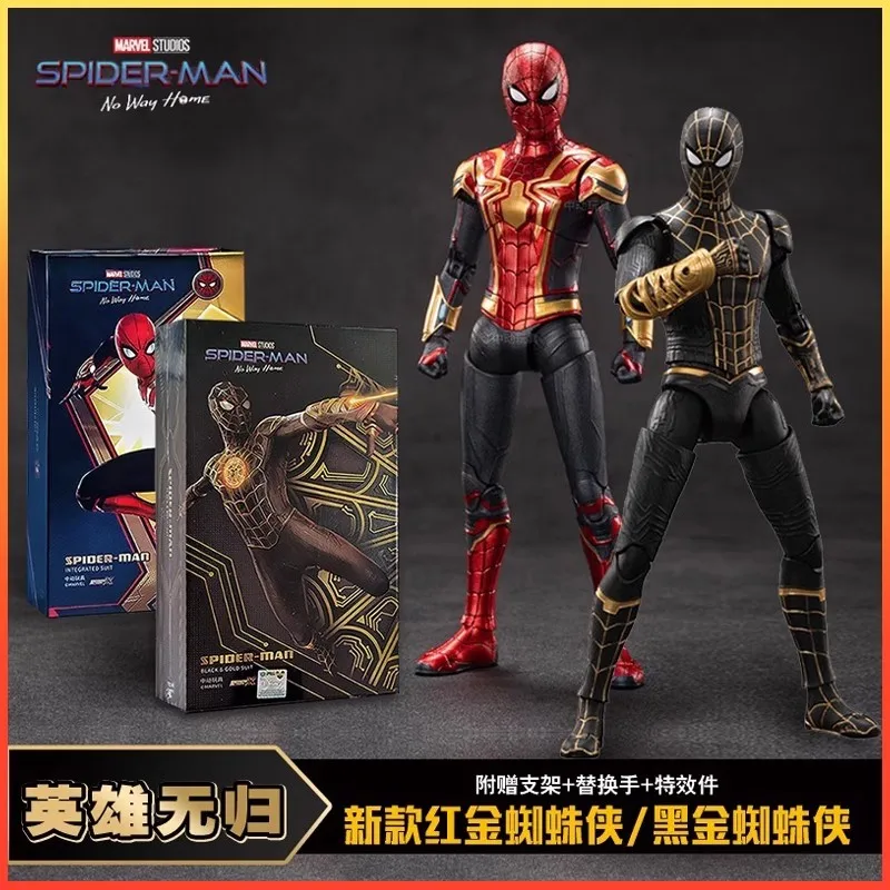 マーベルアベンジャーズのアクションフィギュアアイアンマンコレクションブラックゴールドレッドゴールドスパイダーマンmkおもちゃpvcモデル装飾品クール男の子向けギフト