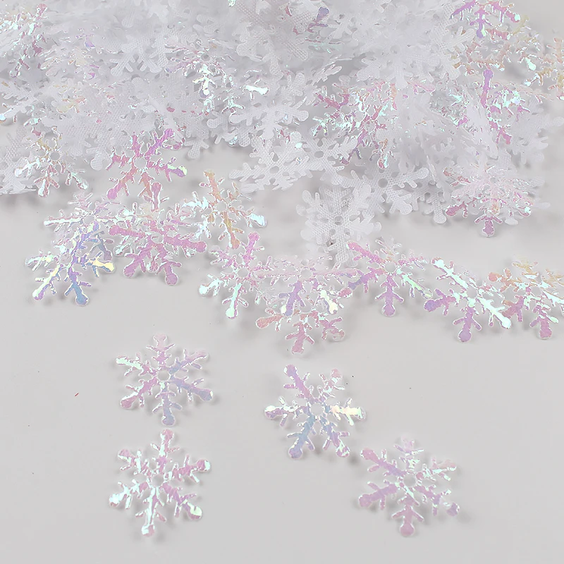 Christmas Ornaments 300Pcs Christmas Snowflakes Party Confetti New Year Fake Snow Frozen Party Tree Crafts christmas ornaments winter snow decoration