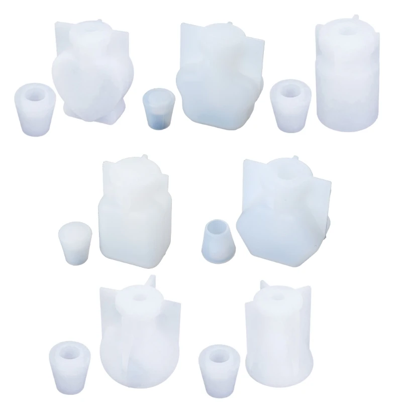 

Night Light Mold Desktop Night Lamp Mold LED Display Base Bottle Epoxy Resin Molds Geometric Drift Bottle Silicone Molds