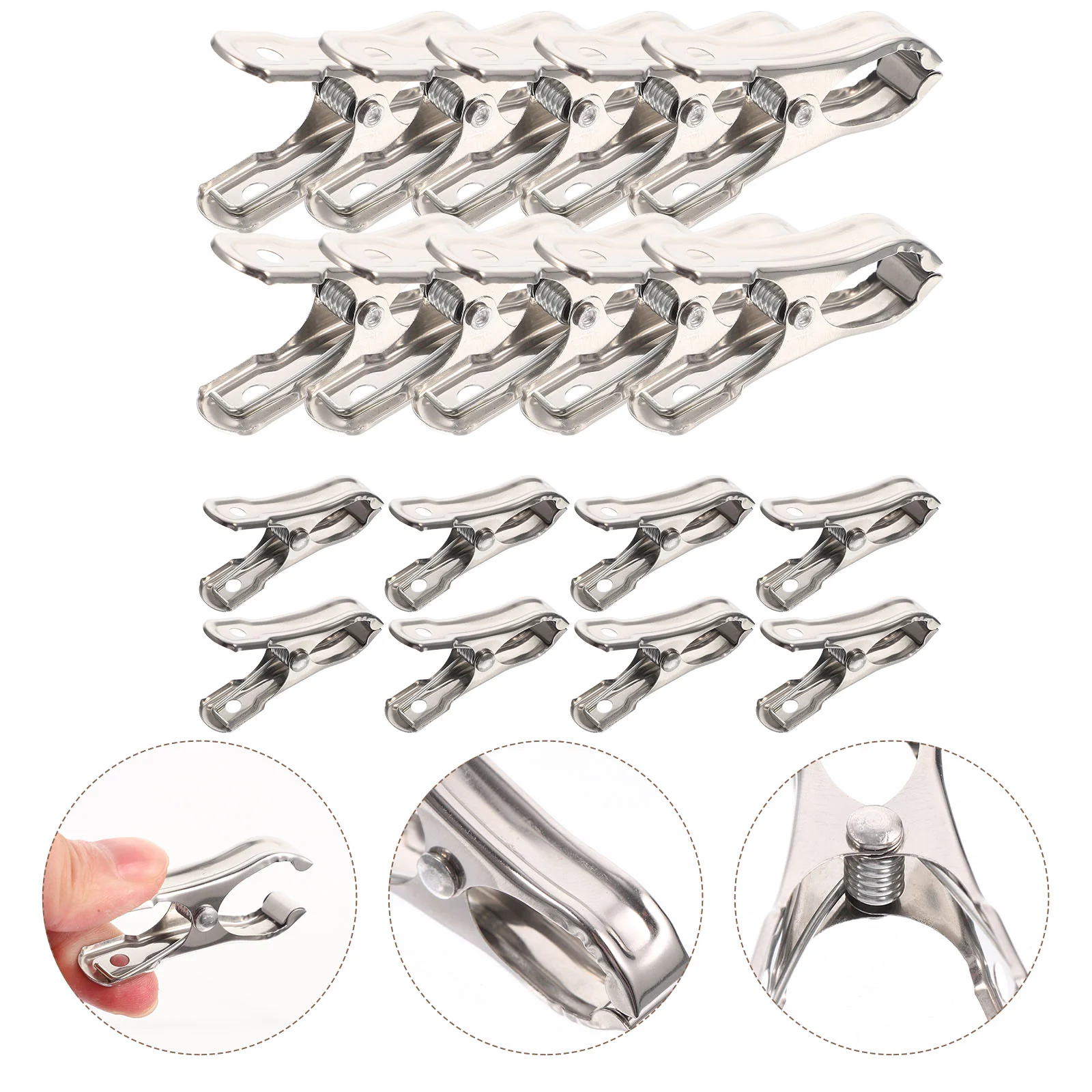

40 Pcs Stainless Steel Greenhouse Clips Photo Clamps Netting Shade Fixing Metal