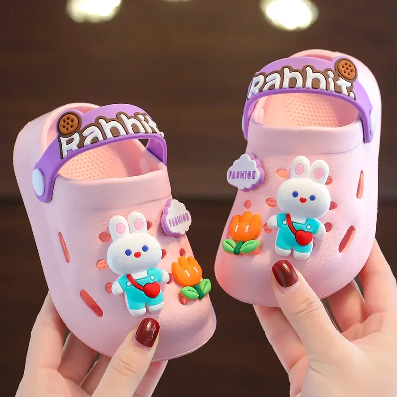 Summer Slippers Garden Clogs Shoes Boys Girls Beach Sandal Kids Lightweight Breathable Cute Cartoon Slip On Mules Baby Slipper 5