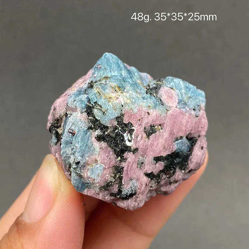 100% Rare Natural Ruby and  Aquamarine  Mineral Specimens Stones and Crystals Healing Crystal from Myanmar