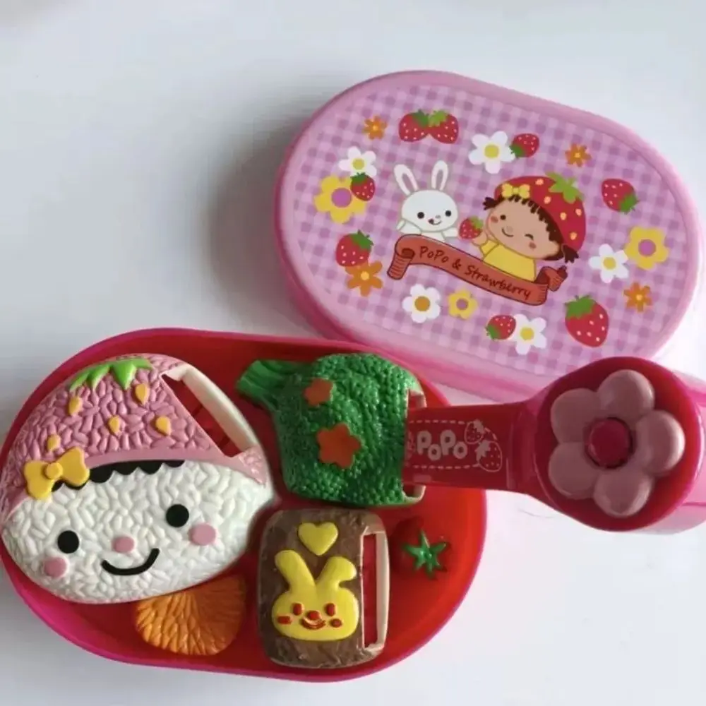 Rabbit Shape Rice ball Pudding Feeding Set Pretend Play Simulation Model Lunch Box Pudding Early Education Role Play