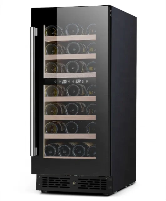 

Custom Logo 25 33 Bottles Bulit-In Wine Fridge Cooler Display Showcase Dual Zone