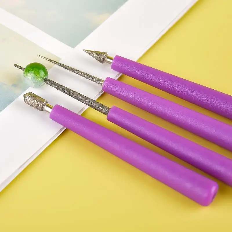 1/4 Pcs Diamond Tipped Bead Reamer Burr Beading Hole Enlarger Tools Puncher for DIY Jewelry Making Glass Bead File Reamer Tools