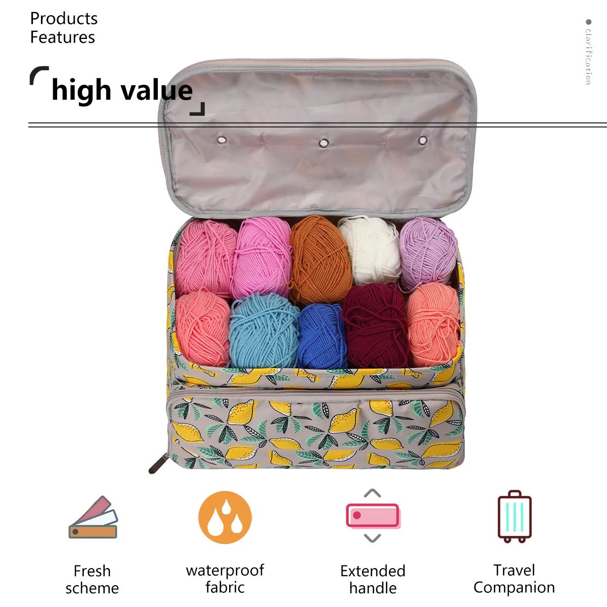 Yarn Storage Bag Yarn Storage Organizer Yarn Storage Bag Dandelion Square Knitting Tote Bag Waterproof Sewing Accessories Storage Bags Christmas Gift