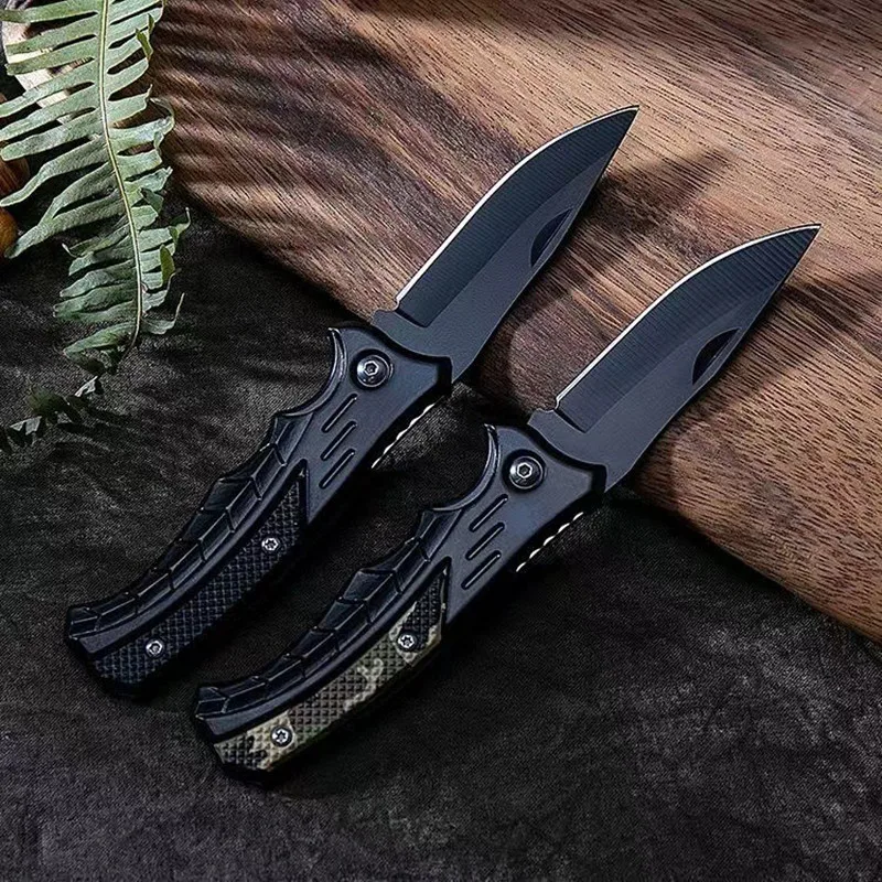 Outdoor non-slip stainless steel folding camping knife sharp high hardness portable fruit