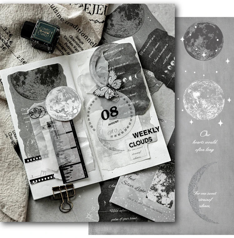 20 Stück Vintage-Etikettenpapier mit mehreren Materialien, dekoratives Tagebuch, Album, Scrapbooking, DIY, handgefertigtes Hintergrundpapier – Detail 17