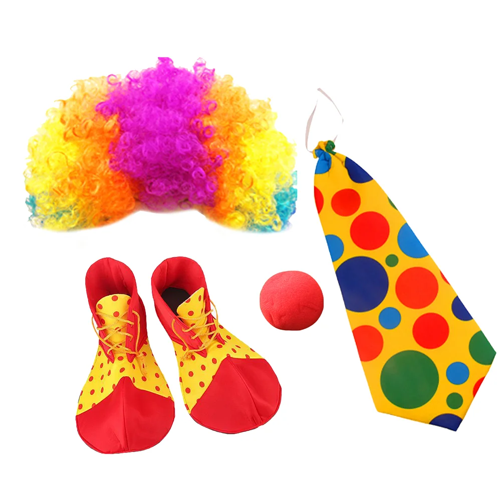 

1 Set Clown Costume Accessories Clown Neck Tie Nose Funny Party Supplies