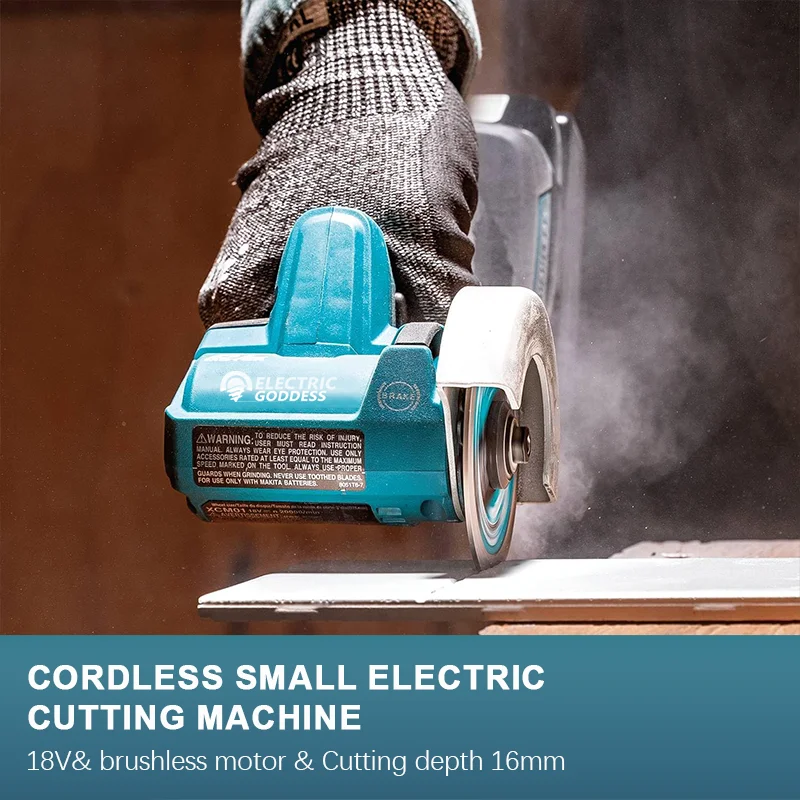 3' Cordless Mini Circular Saw 16mm 20000RPM Metal Cutter Brushless Motor Lithium-Ion Drive Fit 18V Makita Batteries Power Tools