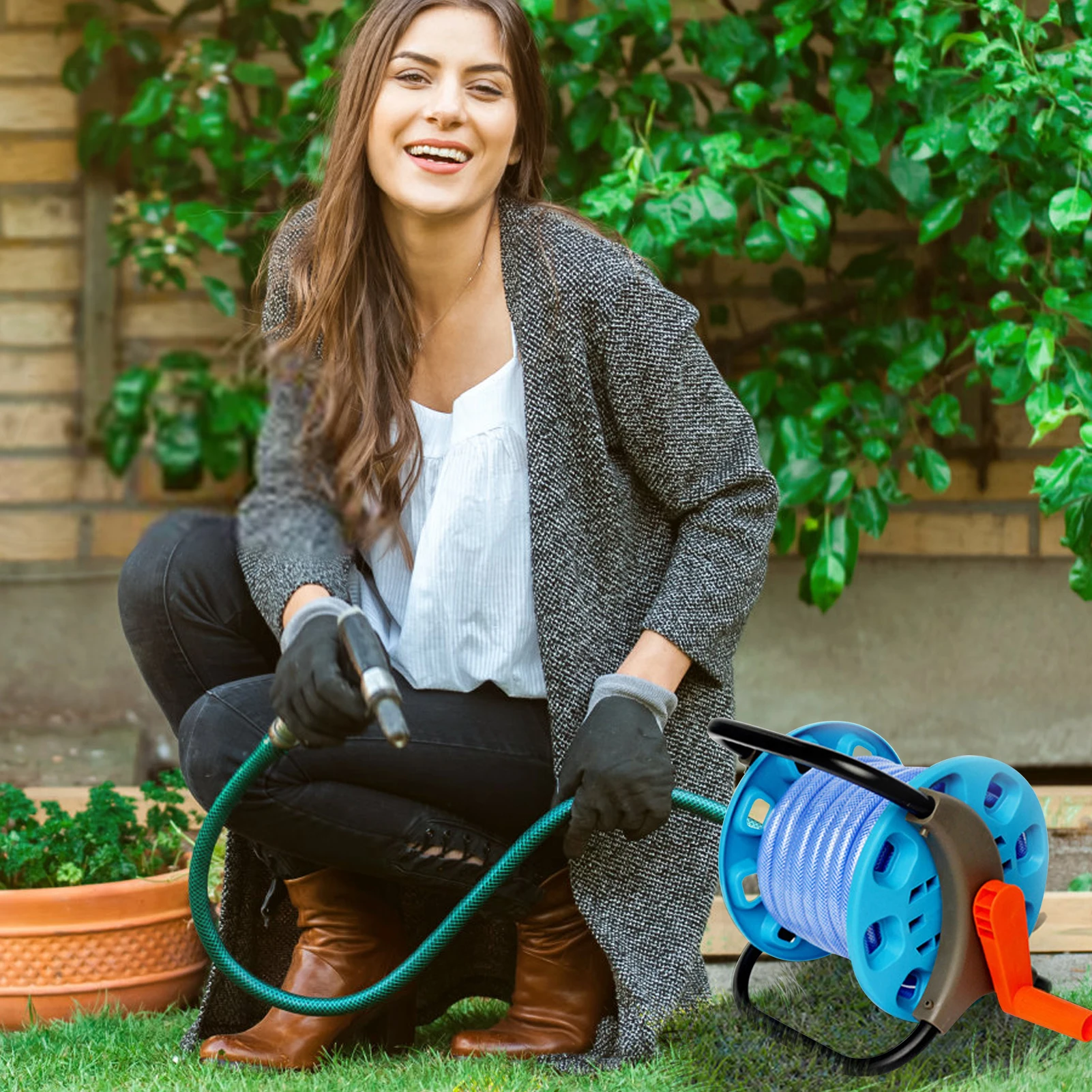 Eley Portable Garden Hose Reel Cart