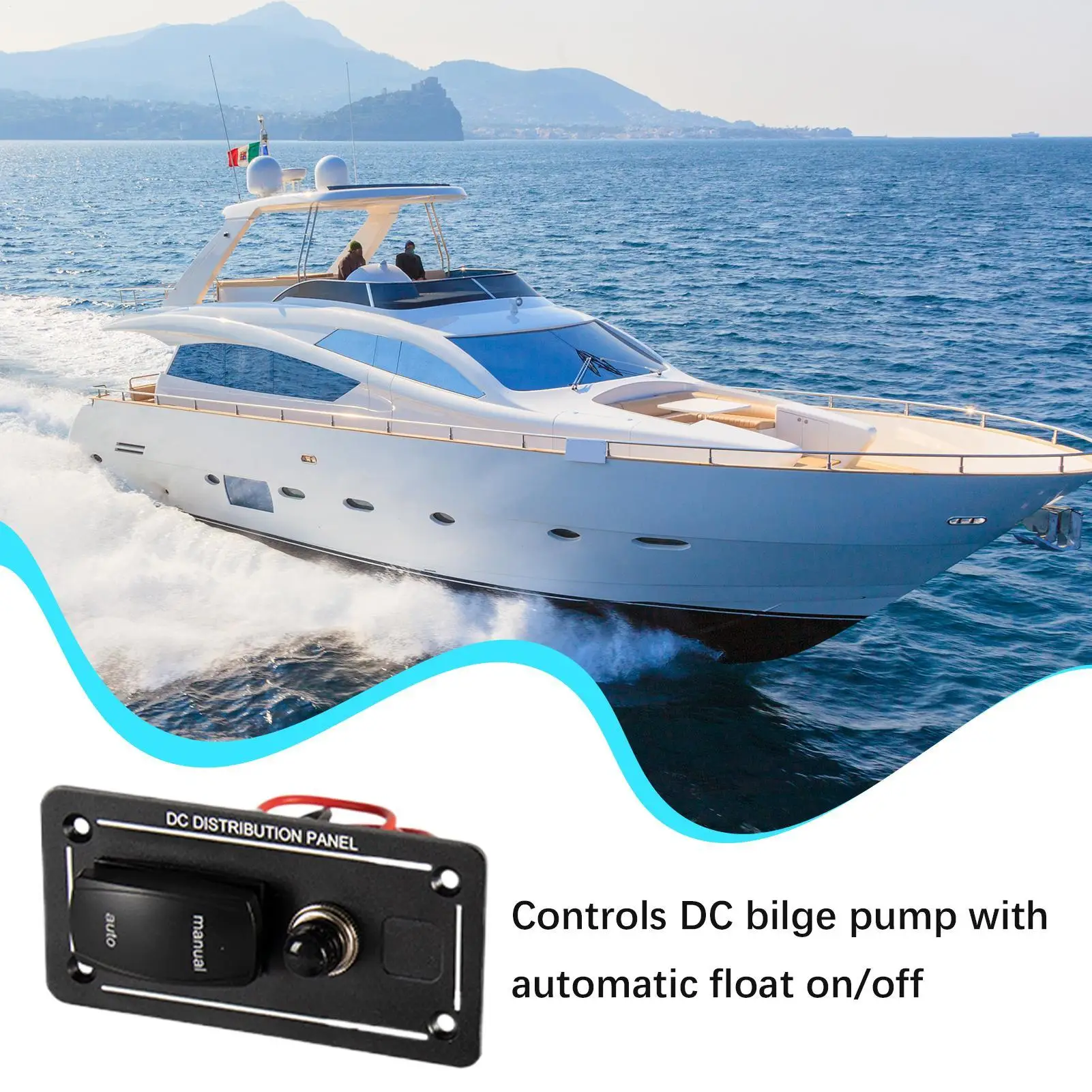 Control Panel For Bilge Pump Auto Bilge Pump Cut Off Button 12/24V Boat Shut Off Disconnector Disconnect Device For Marine Ship