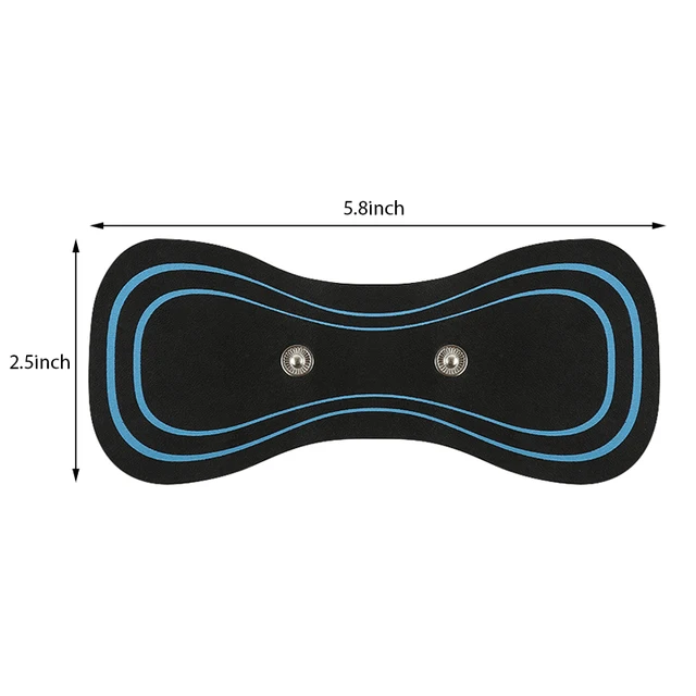 5pc Portable EMS Mini Electric Neck Back Massager Cervical Massage Patch Stimulator, Size: 17 x 6 cm, Blue