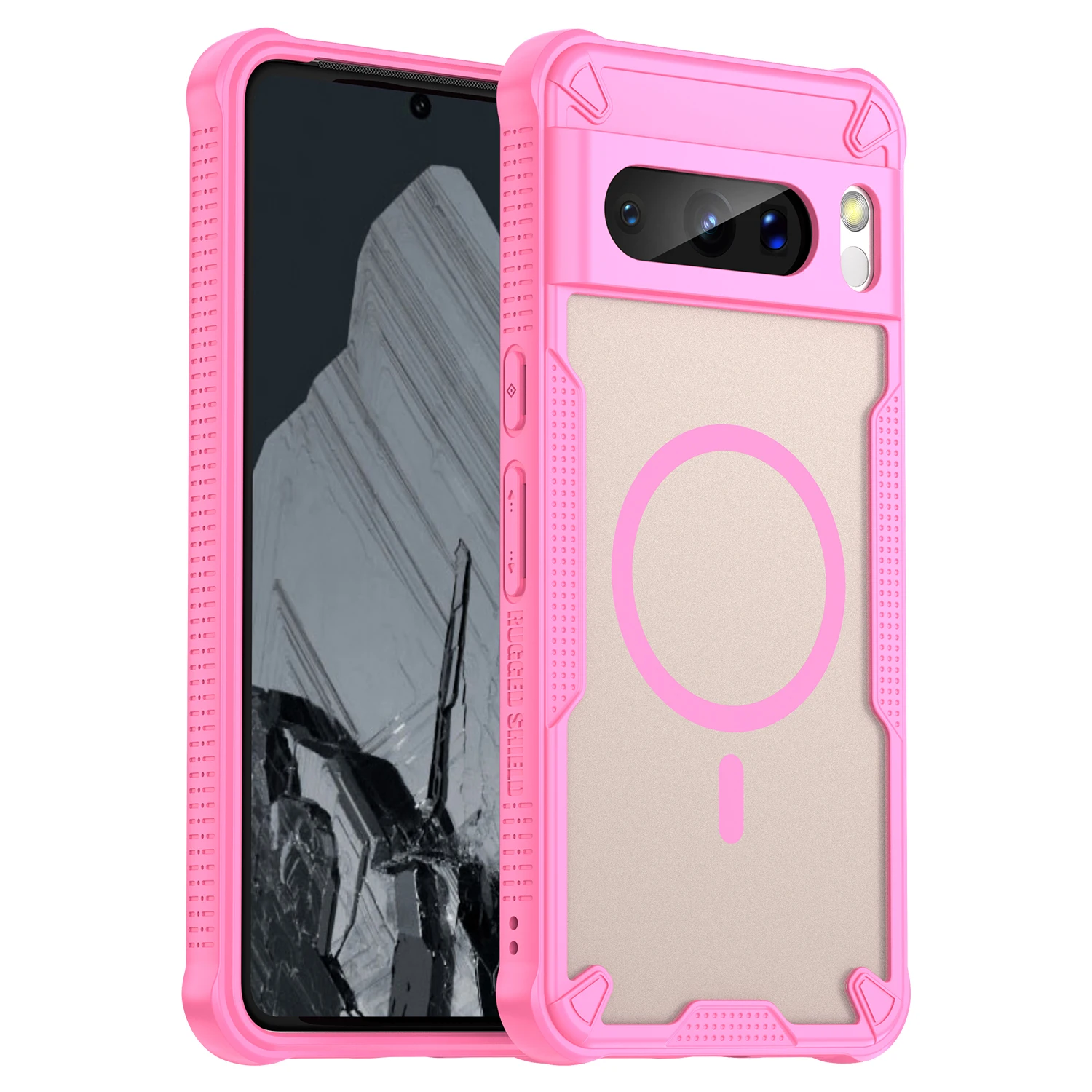 Magnetic Luxury Matte Translucent Armor Shockproof Case with Magsafe Wireless Charging Compatibility