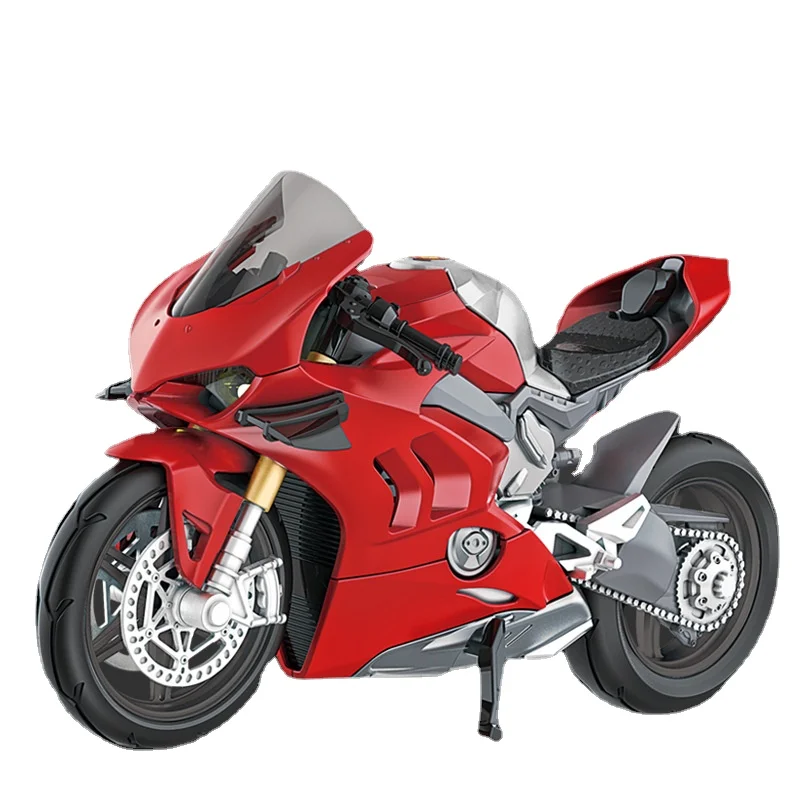 

Модель автомобиля Ducati V4S Kawasaki H2R в сборе, литая модель мотоцикла из металлического сплава в масштабе 1:12, со звуковой фотографией, детская игрушка в подарок