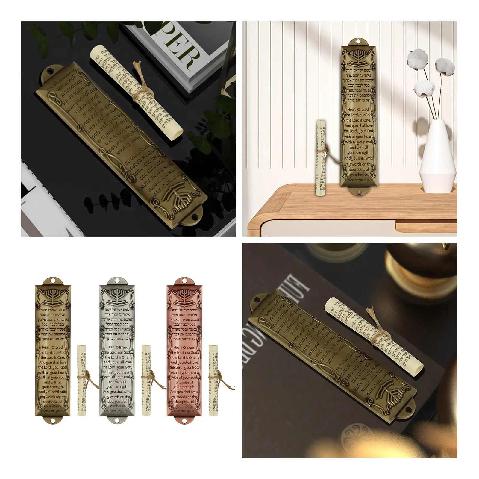 Mezuzah Plaque Alloy Mezuzah Ornament Retro 13cm Door Mezuzah for House Door