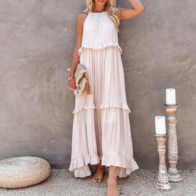 

Summer Dress New Irregular Cake Skirt Sleeveless Floor Skirt Holiday Dress Girl
