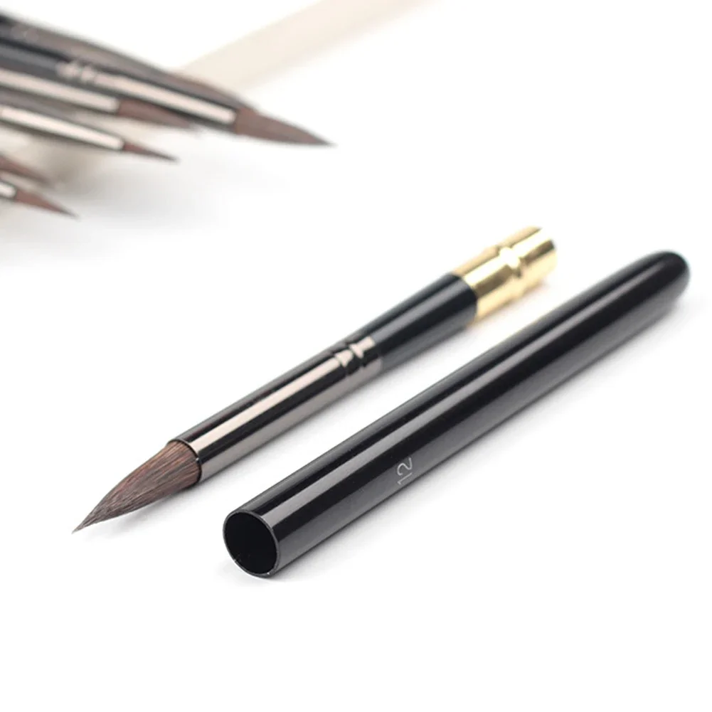 1Pc Wolf Hair Paint Brush With Detachable Metal Rod Artistic Watercolor Painting Brushes Oil Painting Drawing Brush 7Sizes 4