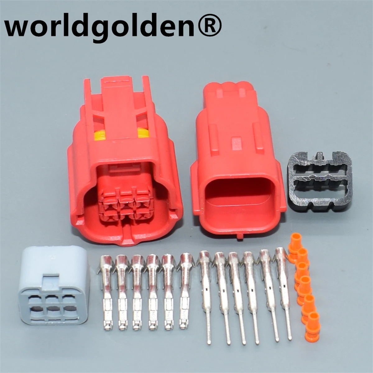 

Worldgolden, 6 контактов, Φ, автомобильный разъем портупеи проводов, красный, электрический, 0,6 мм, женский и мужской разъем