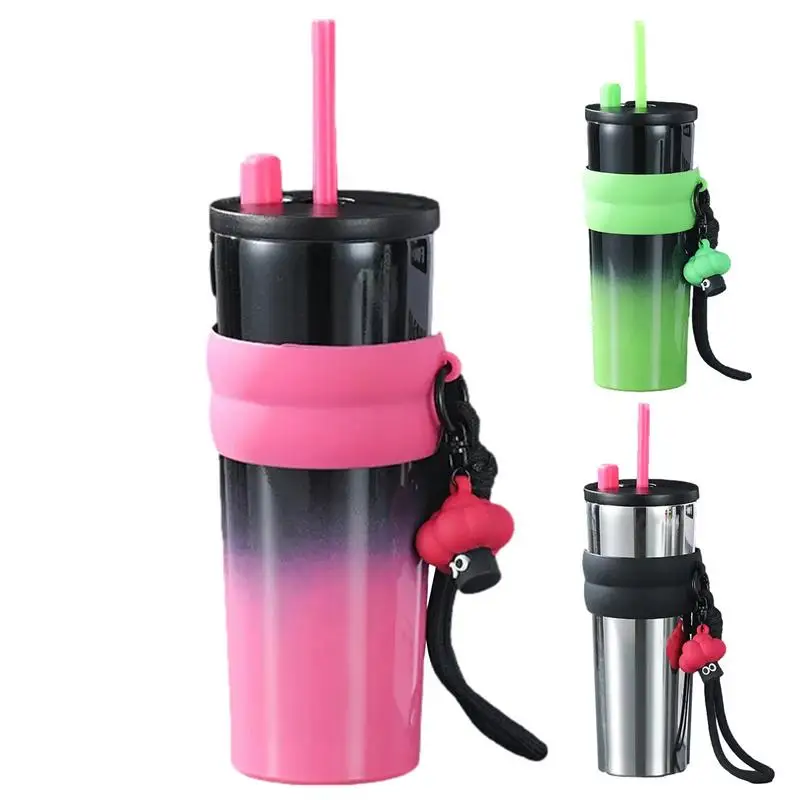 

Insulated Water Bottle 710ml Travel Coffee Tumbler With Lid And Straw Cover Leak Proof Vacuum Insulated Bottle kitchen accessory
